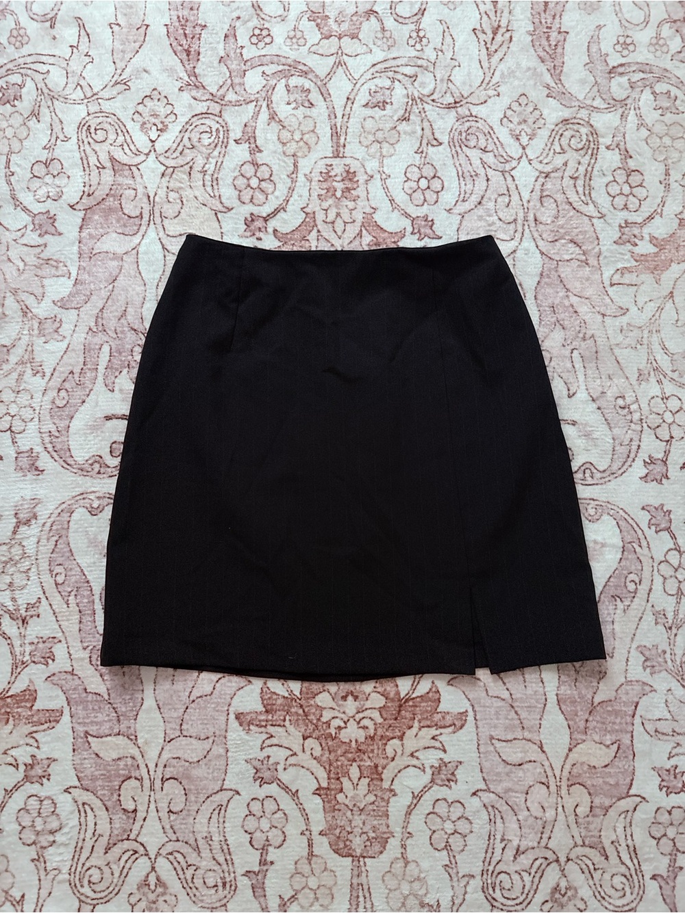 Women's Black Pencil Skirt with Front Slit